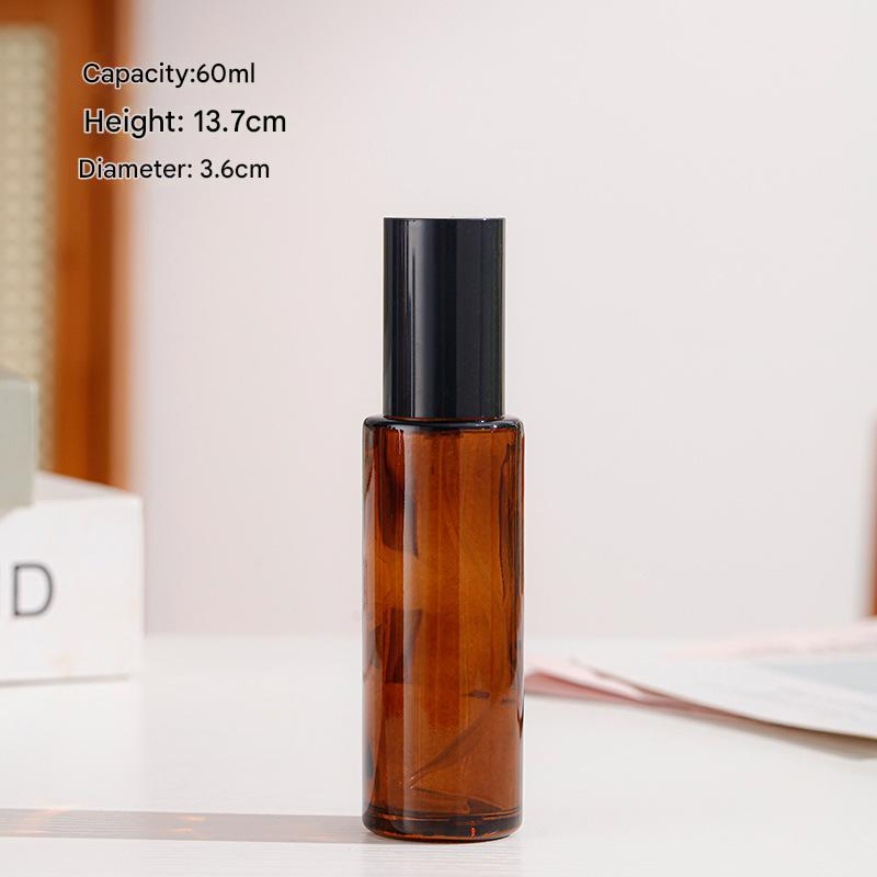 60ml 80ml 120ml Brown-Colored Spray-Painted Glass Pump Bottle Sponge Bottle for Cosmetics Small Sample Glass Bottles Empty Bottles