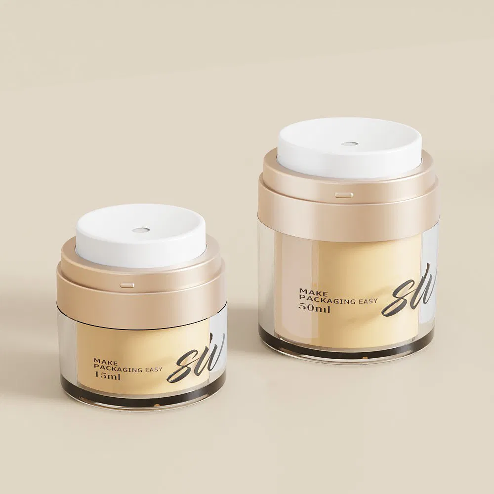 Custom 15ml 30ml 50ml Luxury Refill Colorful Skincare Acrylic Container Packaging Empty Acrylic Airless Cream Pump Jar