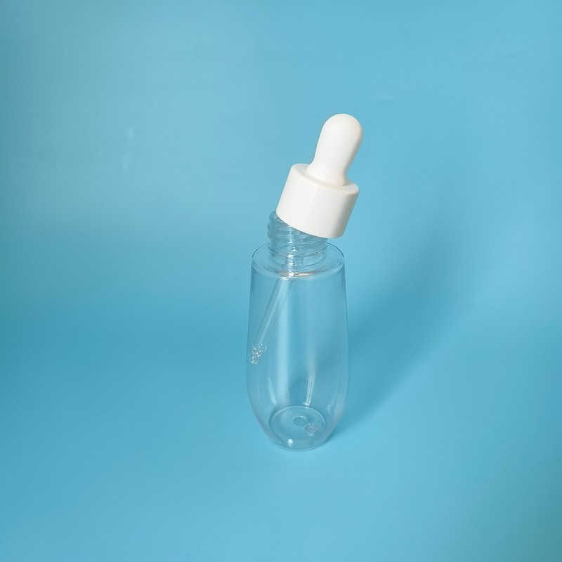 Flat Shoulder 30ml 50ml 60ml 100ml 2oz Colorful Frosted Light Purple Pink Amber Clear Pet Serum Essential Oil Dropper Bottle