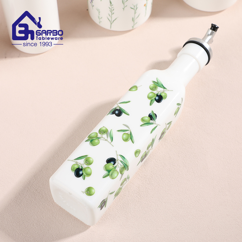 New Printing Decal White Opal Glass Bottles with Pump for Shampoo Body Lotion Oil Sauce Liquid Customized Perfume Bottle