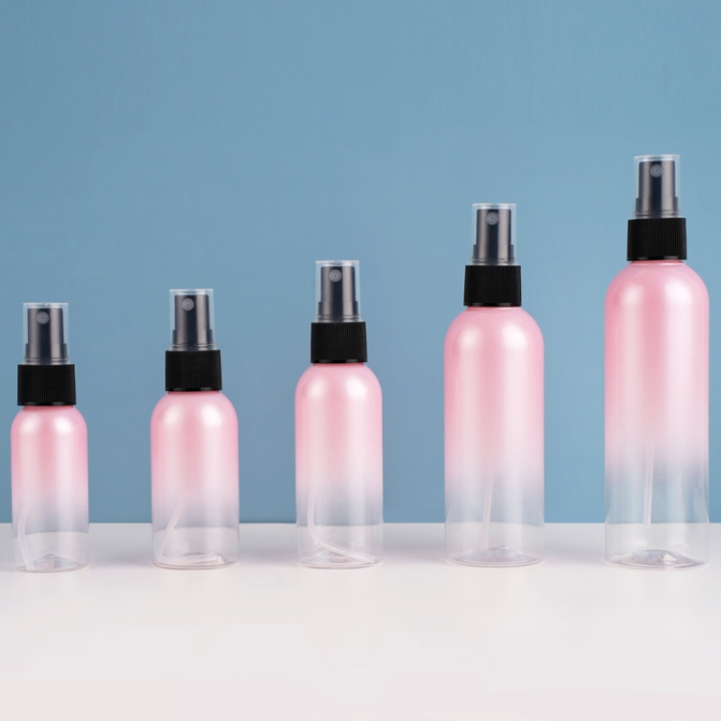 60ml 80ml 120ml Empty Cosmetic Container Pet Round Spray Fine Mist Plastic Pump Sprayers Container Travel Perfumes Toner Bottle