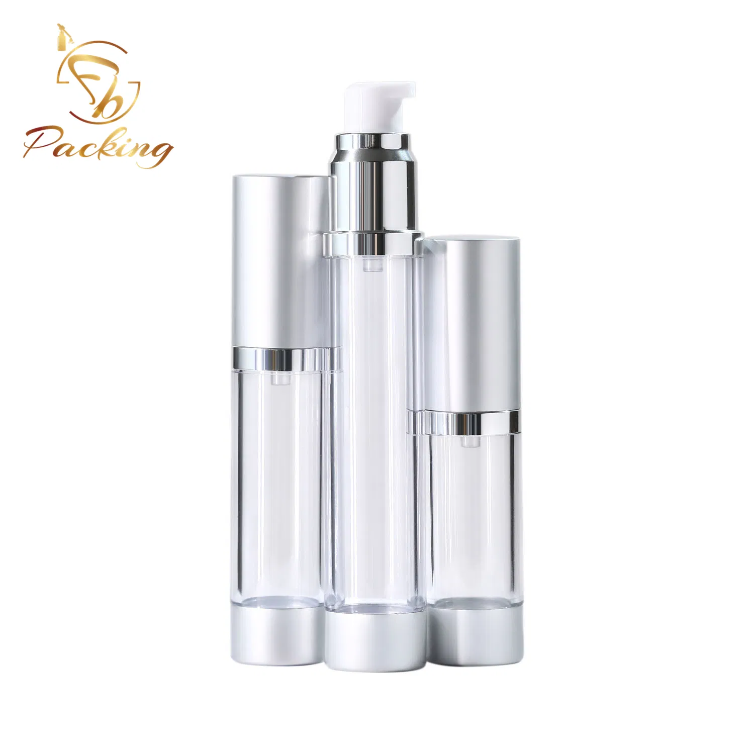 Plastic 5ml - 30ml Cosmetic Cream Airless Pump Bottle with Aluminum Lotion Pump