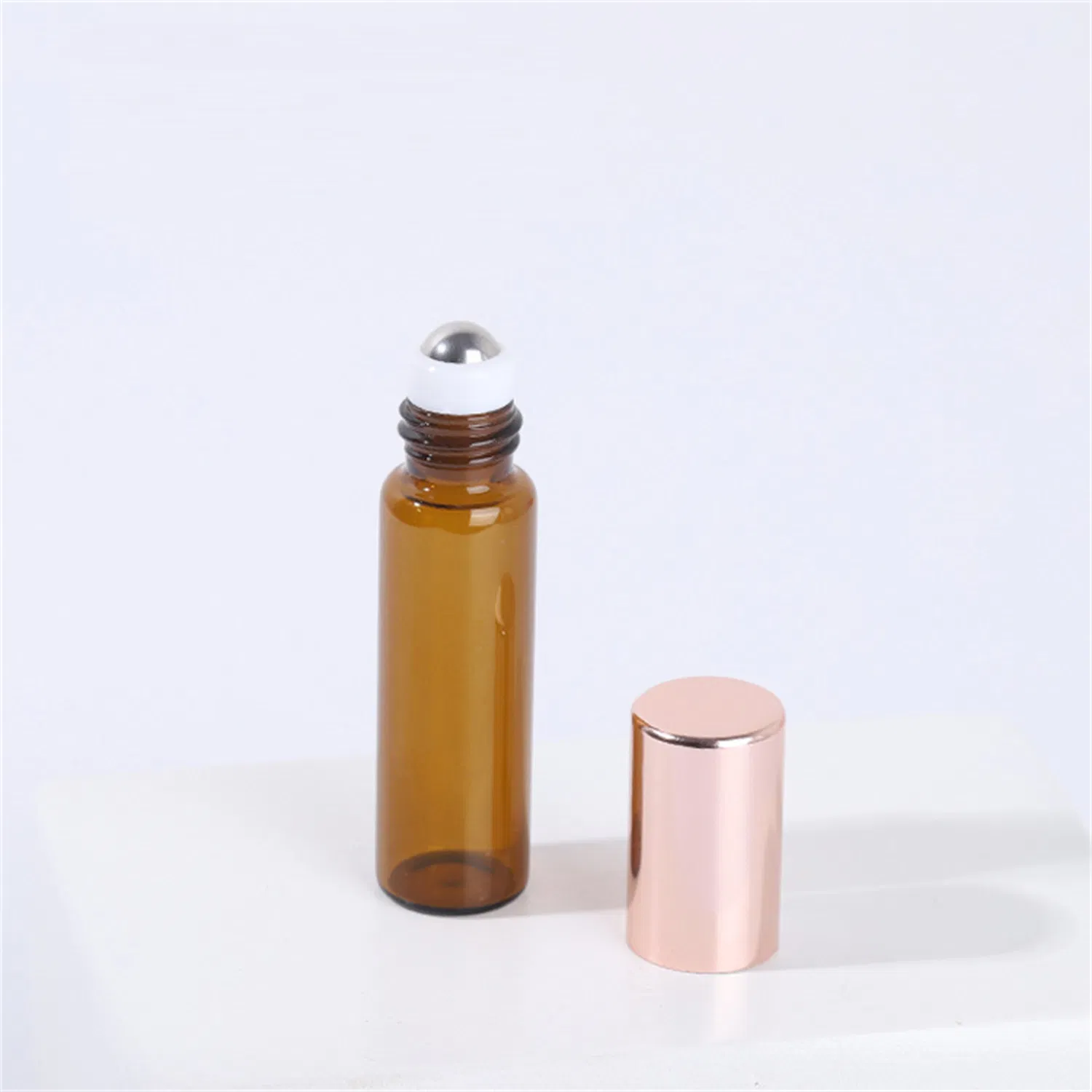 1ml 2ml 3ml 5ml 10ml Amber Roll on Perfume Bottle for Essential Oils with Rose Glod Lids