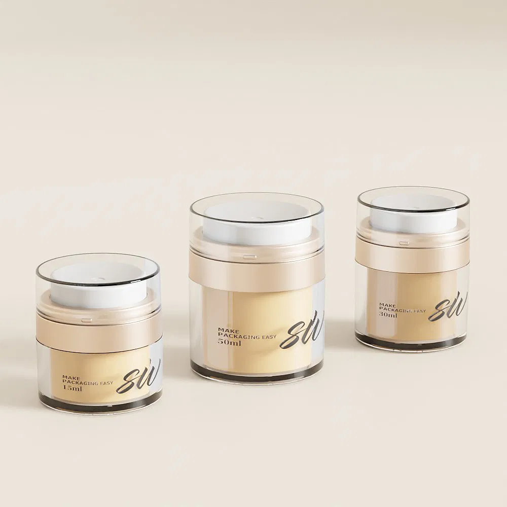 Custom 15ml 30ml 50ml Luxury Refill Colorful Skincare Acrylic Container Packaging Empty Acrylic Airless Cream Pump Jar