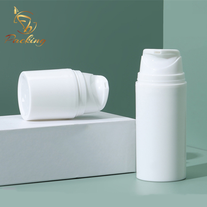 Cosmetic Skincare 30ml 50ml 100ml PP White Airless Pump Press Bottle