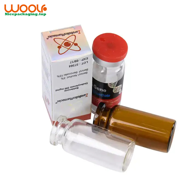 3ml 5ml 10ml Clear or Amber Empty Glass Bottle Vial for Medical or Cosmetic Essential Oil Glass