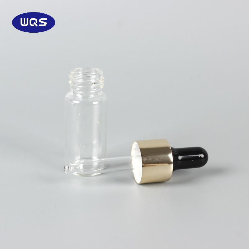 7ml Clear Screw Top Cosmetic Glass Bottles Vials with Cosmetic Dropper Pipette