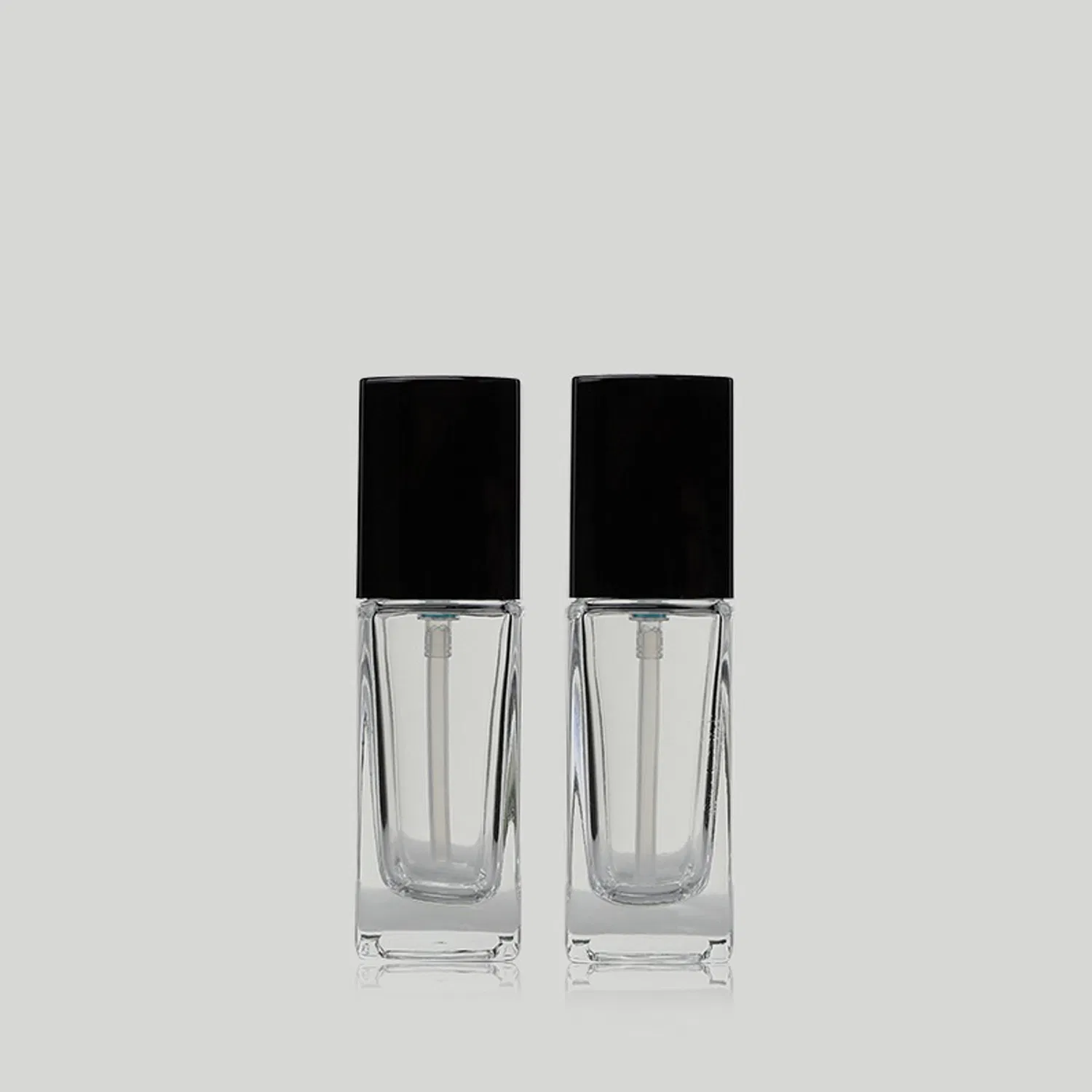 Empty Refillable Square Lotion Glass Foundation Bottle for Lotion Liquid Body Cream Cosmetic Travel Foundation Samples Vials