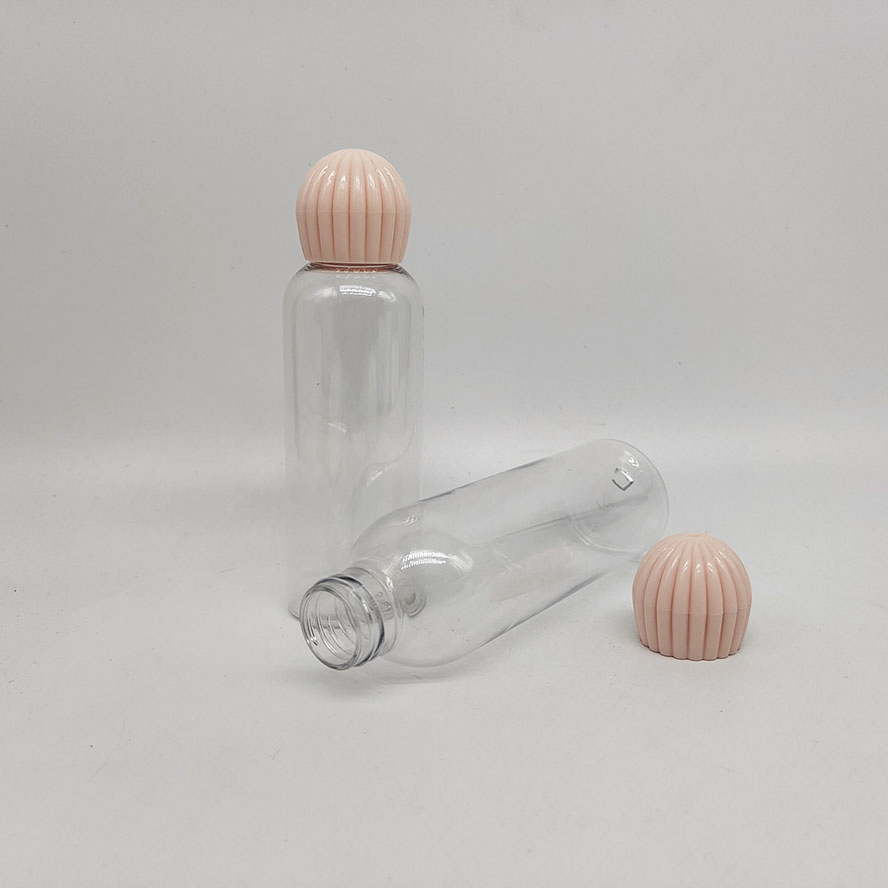 50ml 30ml Transparent Clear Custom Toner Lotion Pet Bottle Packaging Beauty Pink Cap