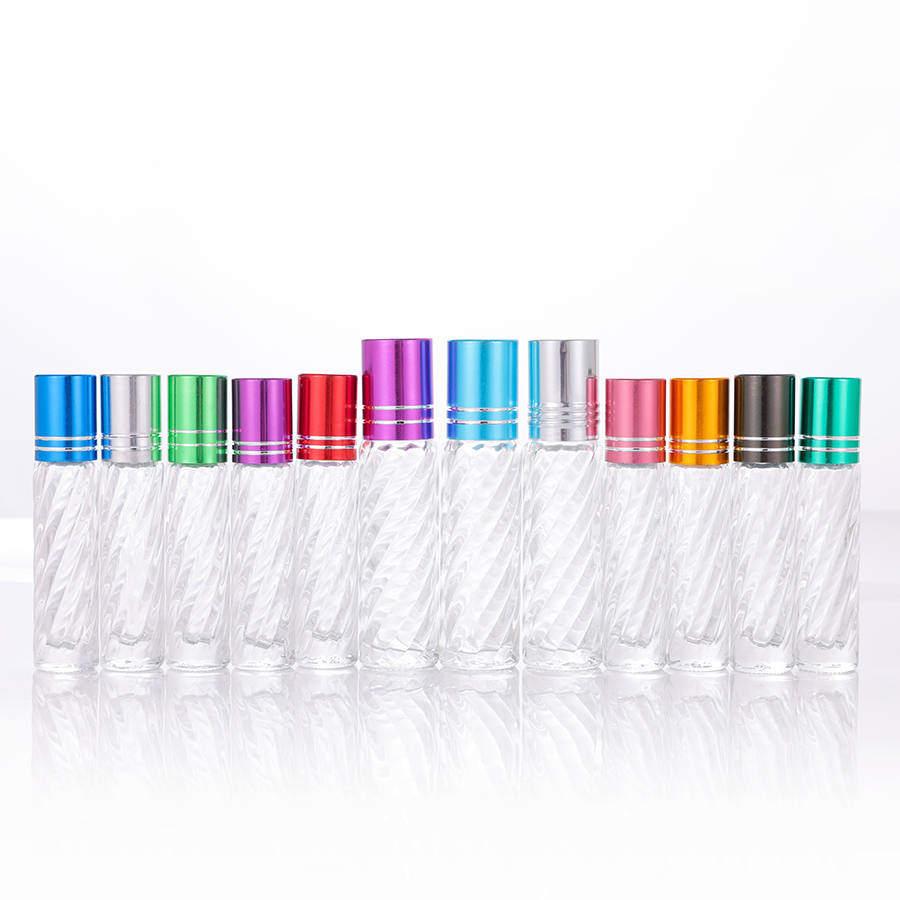 Custom 10ml clear Essential Oil Empty Glass Roll On Bottle