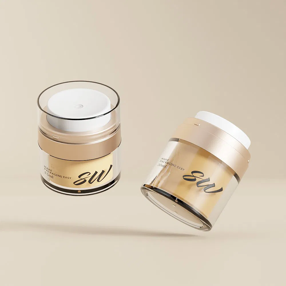 Custom 15ml 30ml 50ml Luxury Refill Colorful Skincare Acrylic Container Packaging Empty Acrylic Airless Cream Pump Jar