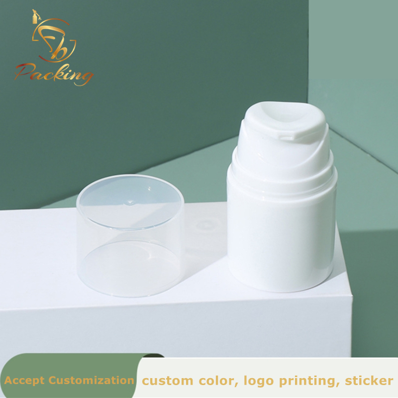 Cosmetic Skincare 30ml 50ml 100ml PP White Airless Pump Press Bottle