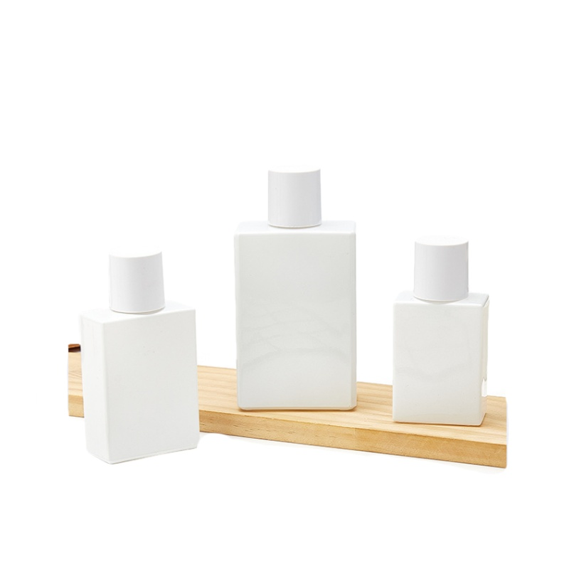 Empty Colorful Flint Flat Square Glass Bottle 10ml 30ml 50ml 100ml Essential Oil Serum Perfume Dropper Bottle with Drop Cap Skin Care Cosmetic Lotion Bottle