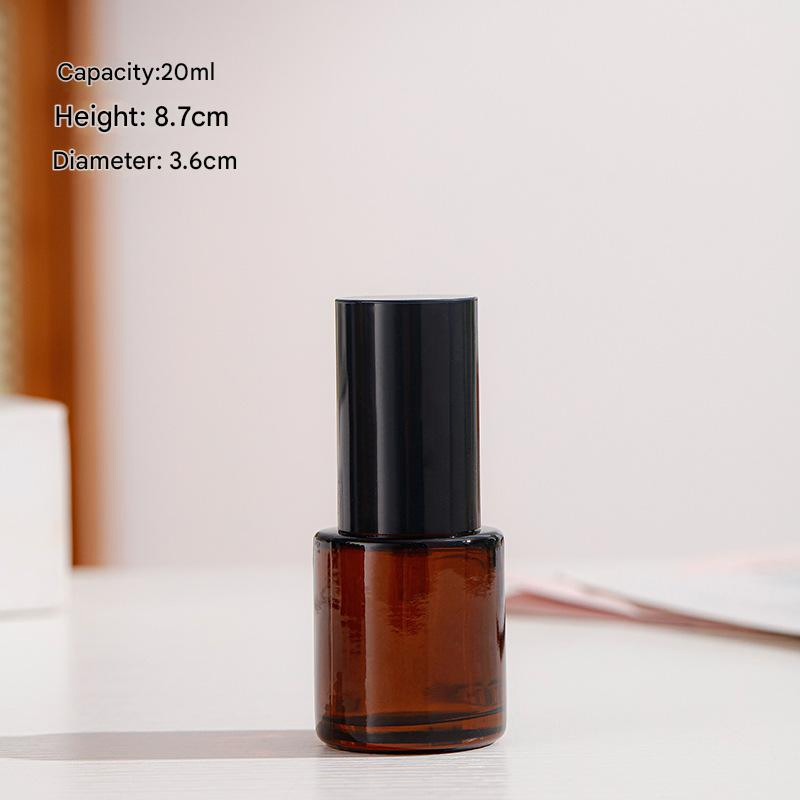 60ml 80ml 120ml Brown-Colored Spray-Painted Glass Pump Bottle Sponge Bottle for Cosmetics Small Sample Glass Bottles Empty Bottles