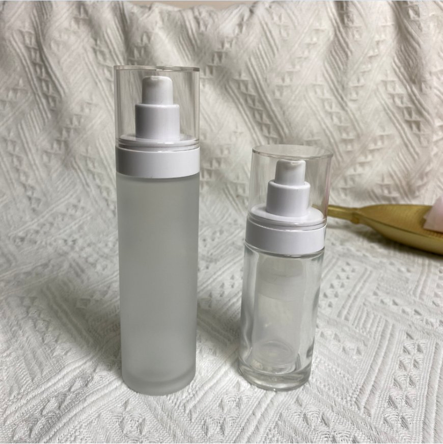 30ml Glass Airless Pump Cosmetics Bottle with Inner PP Bottle for Lotion Serum