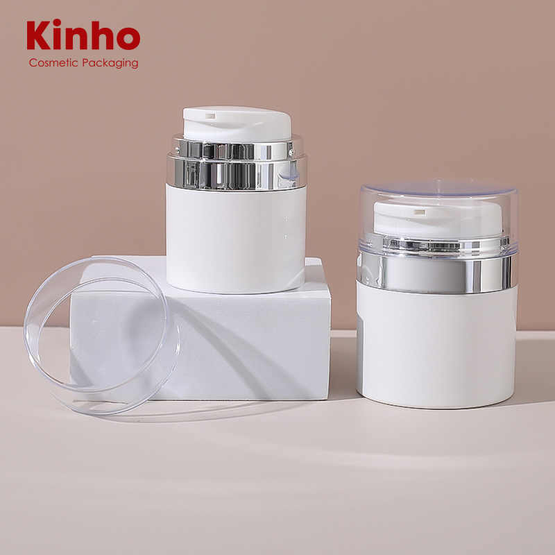 Luxury 15g 30g 50g 1oz Personal Care Cream Airless Jar Plastic Airless Bottle Jar Refillable Cosmetic Airless Pump Jar