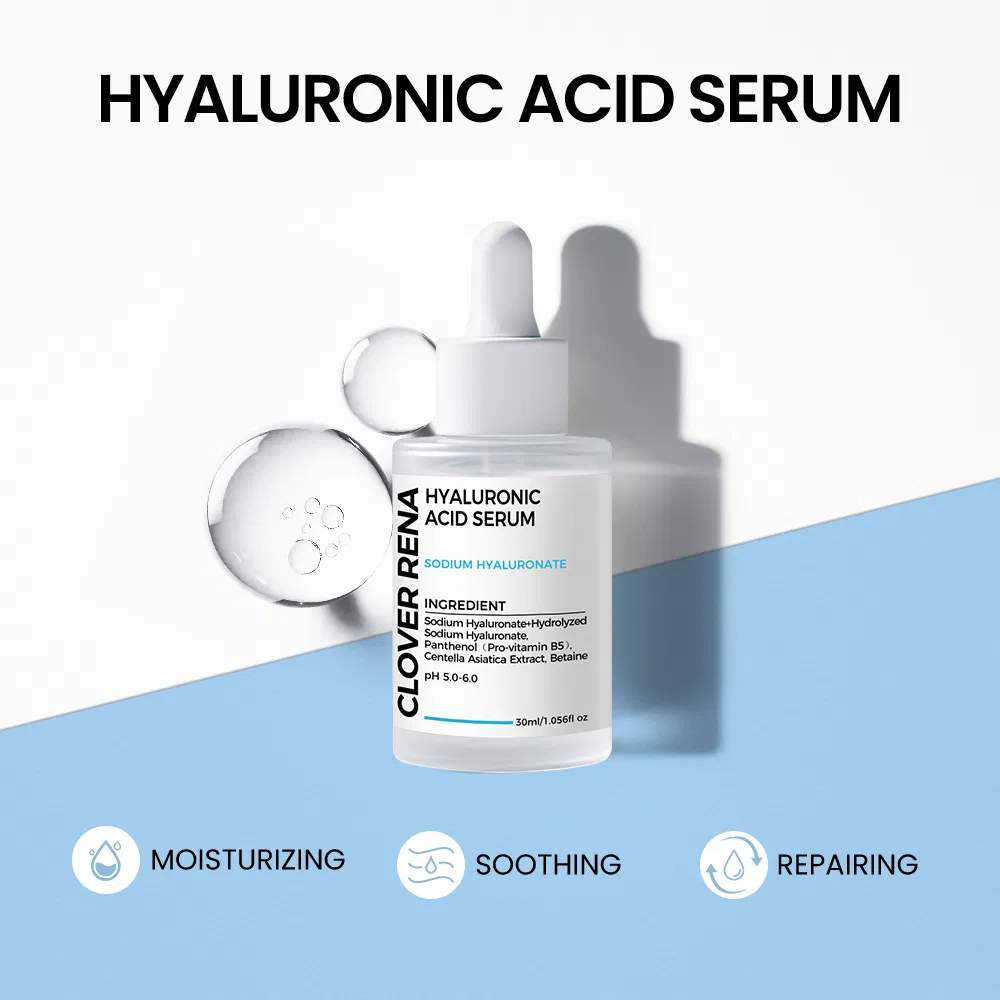Korean Skincare Hyaluronic Acid 30ml Serum Ampoules for Radiant Face Hydration Moisture Plumping Anti-Aging Serum