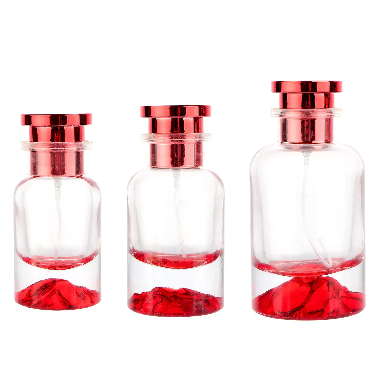 Wholesale 30ml 50ml 100ml Empty Luxury Flat Round Spray Fragrance Bottle Black Refillable Perfume Glass Bottle