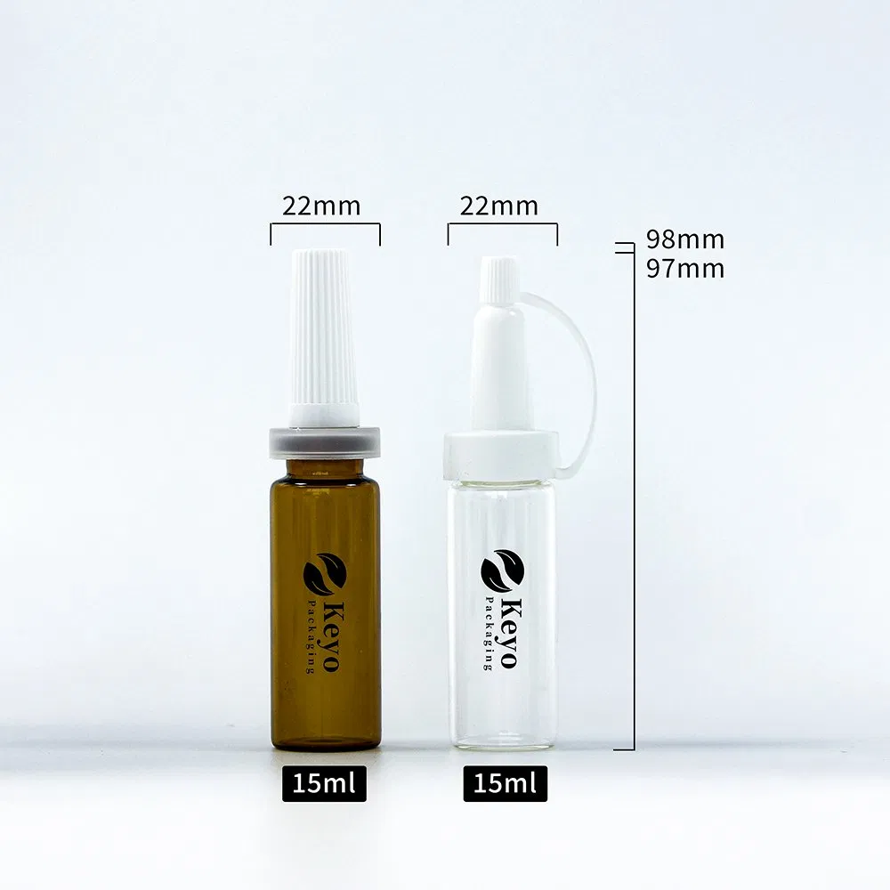 Customized Small Sample Glass Bottle 15ml Essential Oil Bottle Penicillin Bottle Ampoule Bottle
