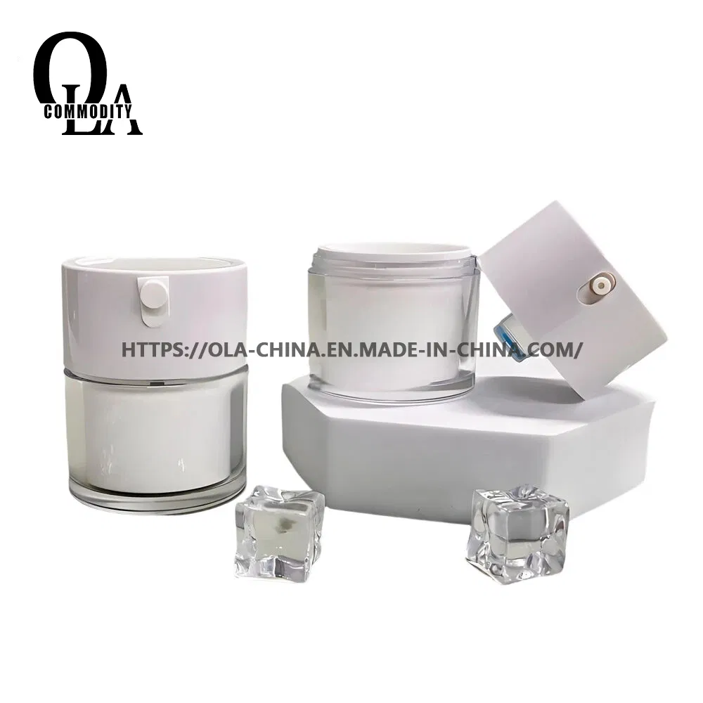 White Airless Pump Cosmetic Cream Jarlotion Vacuum Seal Jars