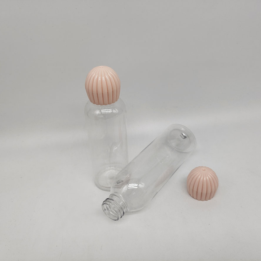 50ml 30ml Transparent Clear Custom Toner Lotion Pet Bottle Packaging Beauty Pink Cap