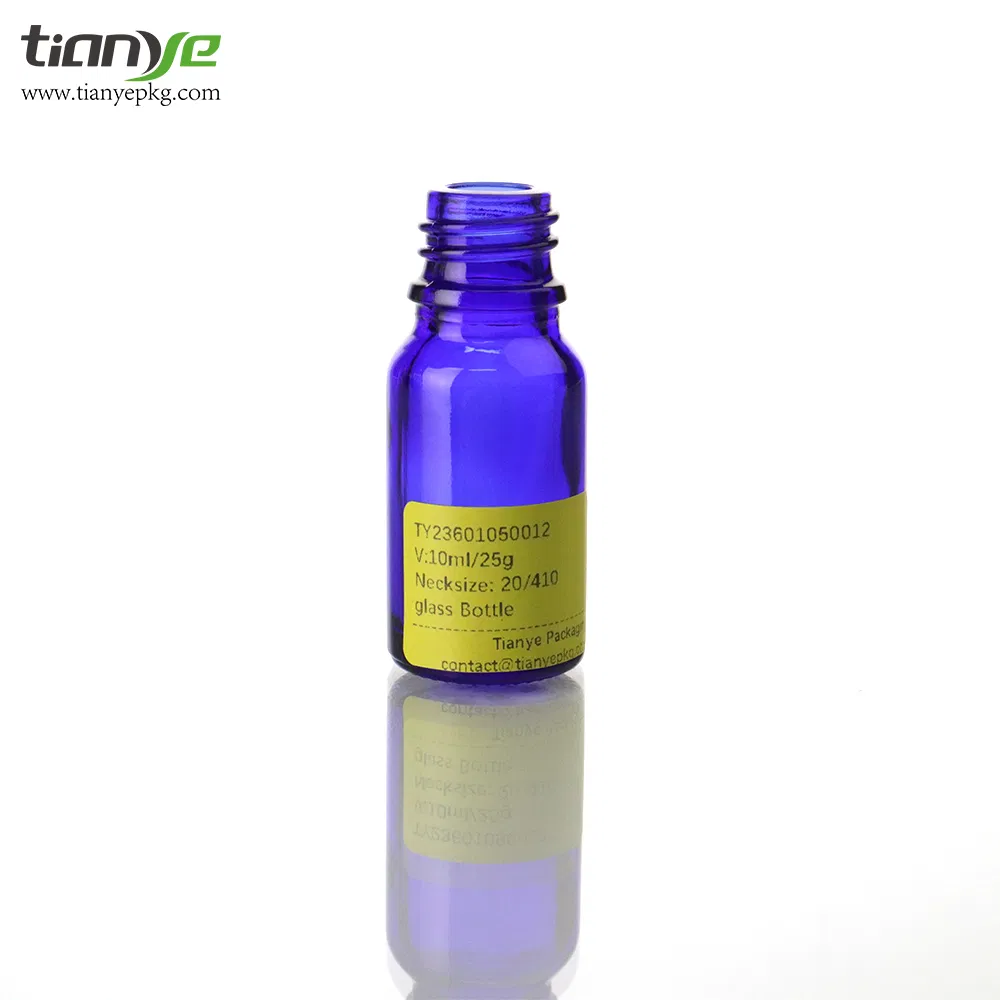 Exquisite 10ml Glass Cosmetic Storage Packaging Cylinder Sapphire Blue Dropper Vial