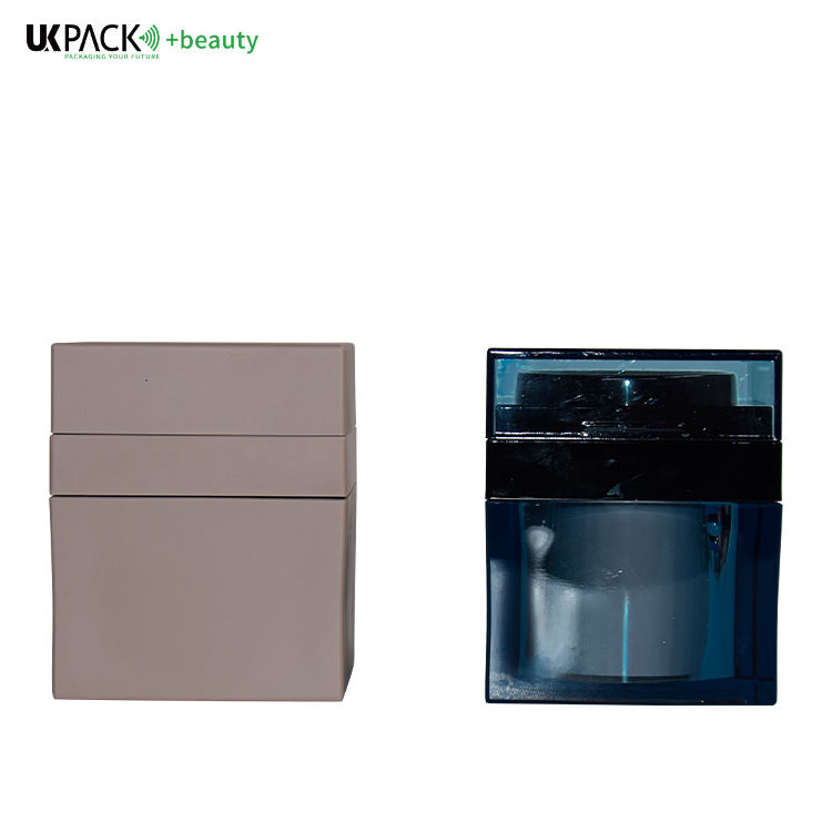 New Arrival 50g Acrylic Airless Pump Cream Jar Vacuum Square Container Plastic 1.76oz Skin Care Lotion Cosmetic Packaging PMMA