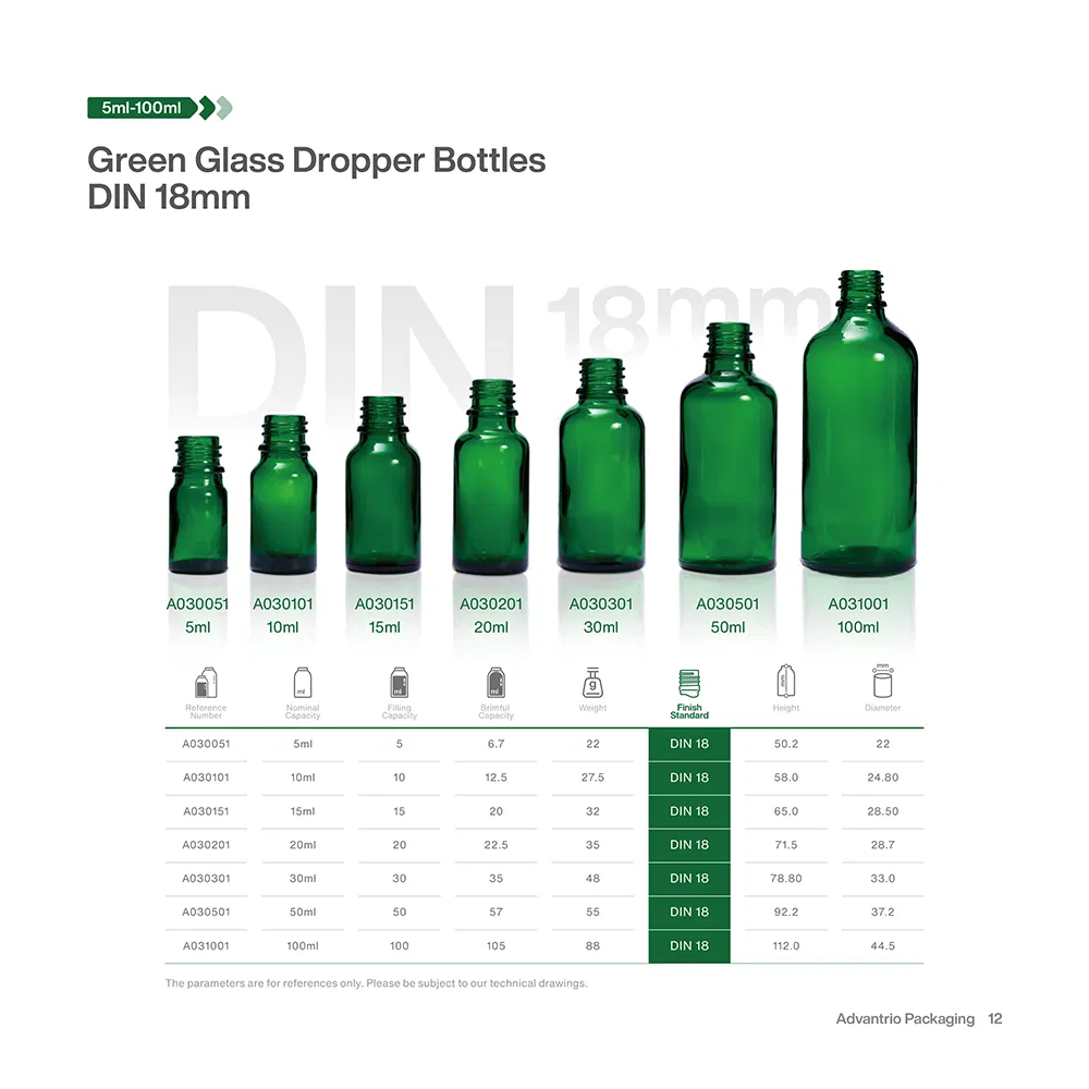 USP Type III Molded Soda-Lime Glass Dropper Bottles and Droppers and Caps for Essential Oils Serums Tinctures