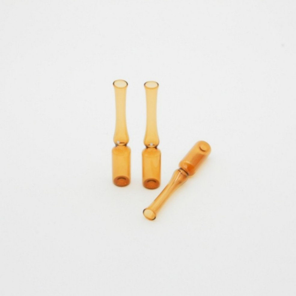 OEM Transparent Glass Ampoule 3ml 5ml 10ml Green Red Cap Wheat Head Skincare Packaging Mini Silicone Travel Cosmetic Bottle