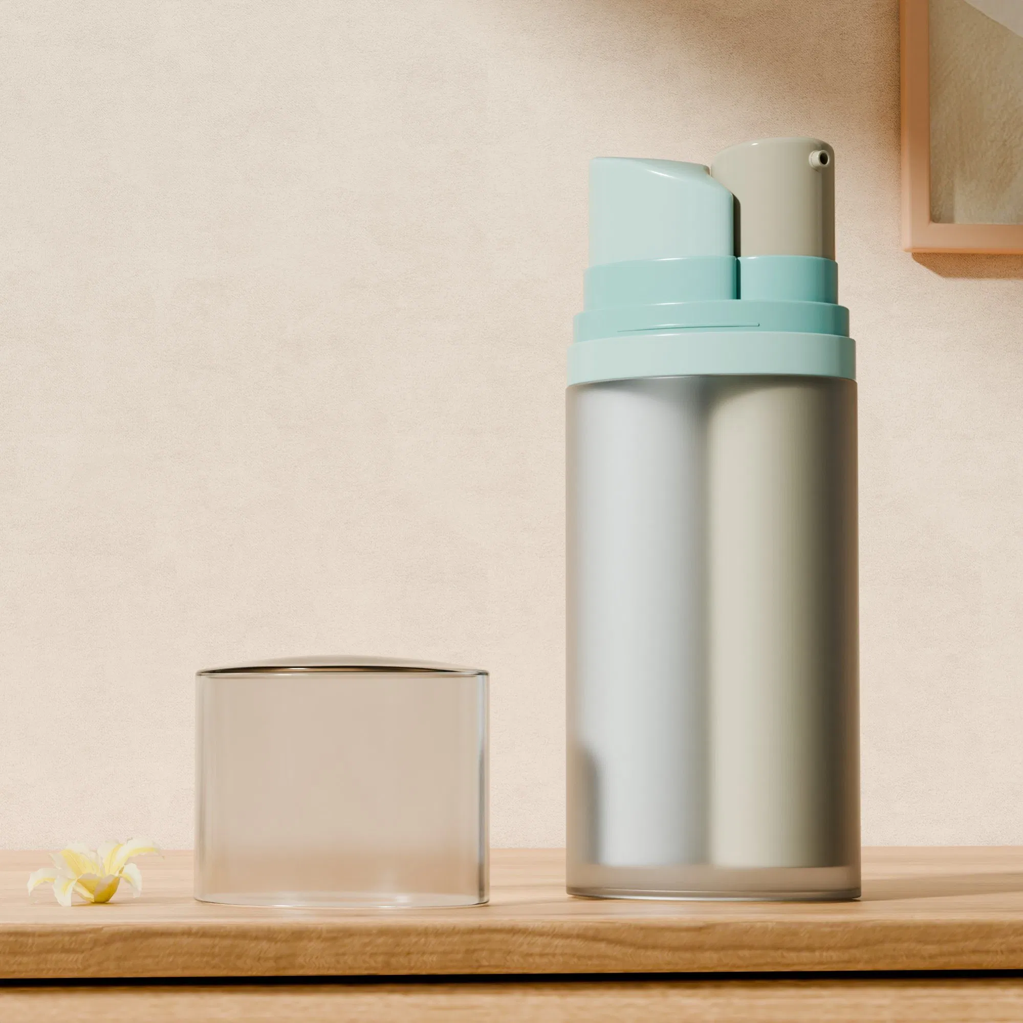 15 Ml Morning and Evening Cream Dual Compartment Lotion Pump Plastic Bottle