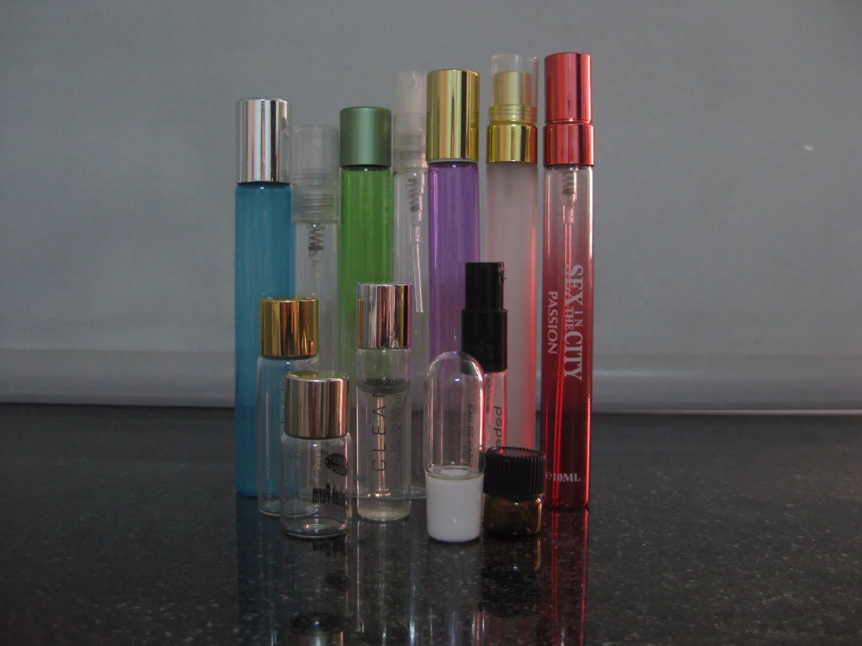 Cosmetic Glass Vials, Matched Caps, 2ml, 5ml, 10ml, 15ml, 20ml