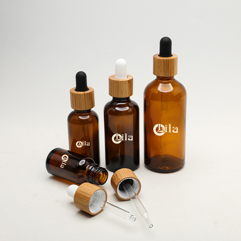 New Custom Square Golden Essence Dropper Essential Oil Bottle Square Glass Bottle with Serum Dropper 100ml 50ml 30ml