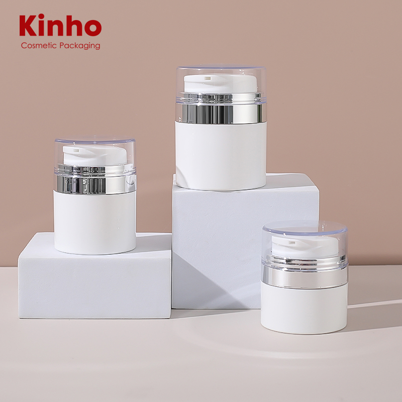 Luxury 15g 30g 50g 1oz Personal Care Cream Airless Jar Plastic Airless Bottle Jar Refillable Cosmetic Airless Pump Jar
