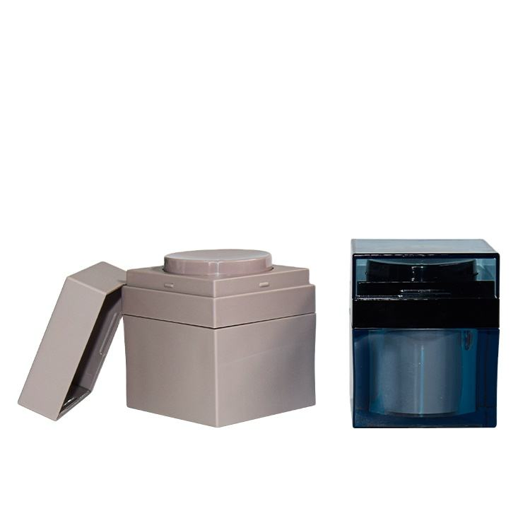 New Arrival 50g Acrylic Airless Pump Cream Jar Vacuum Square Container Plastic 1.76oz Skin Care Lotion Cosmetic Packaging PMMA