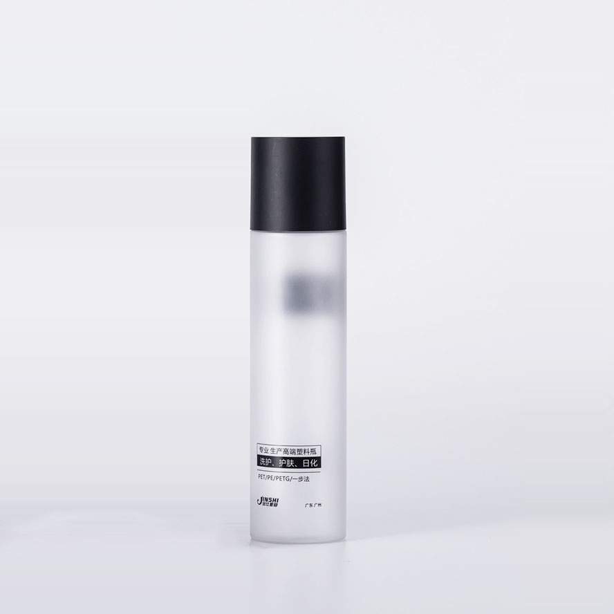 Empty 100ml 120ml 150ml Transparent Frosted Toner Water Skin Care Bottle with Black Cap