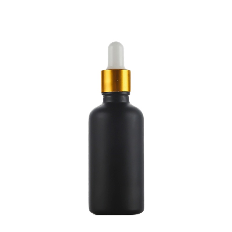 Customize Matte Black Glass 20ml 30ml 50ml Serum Bottle Cosmetic Skincare Packaging Essential Oil Glass Dropper Bottle