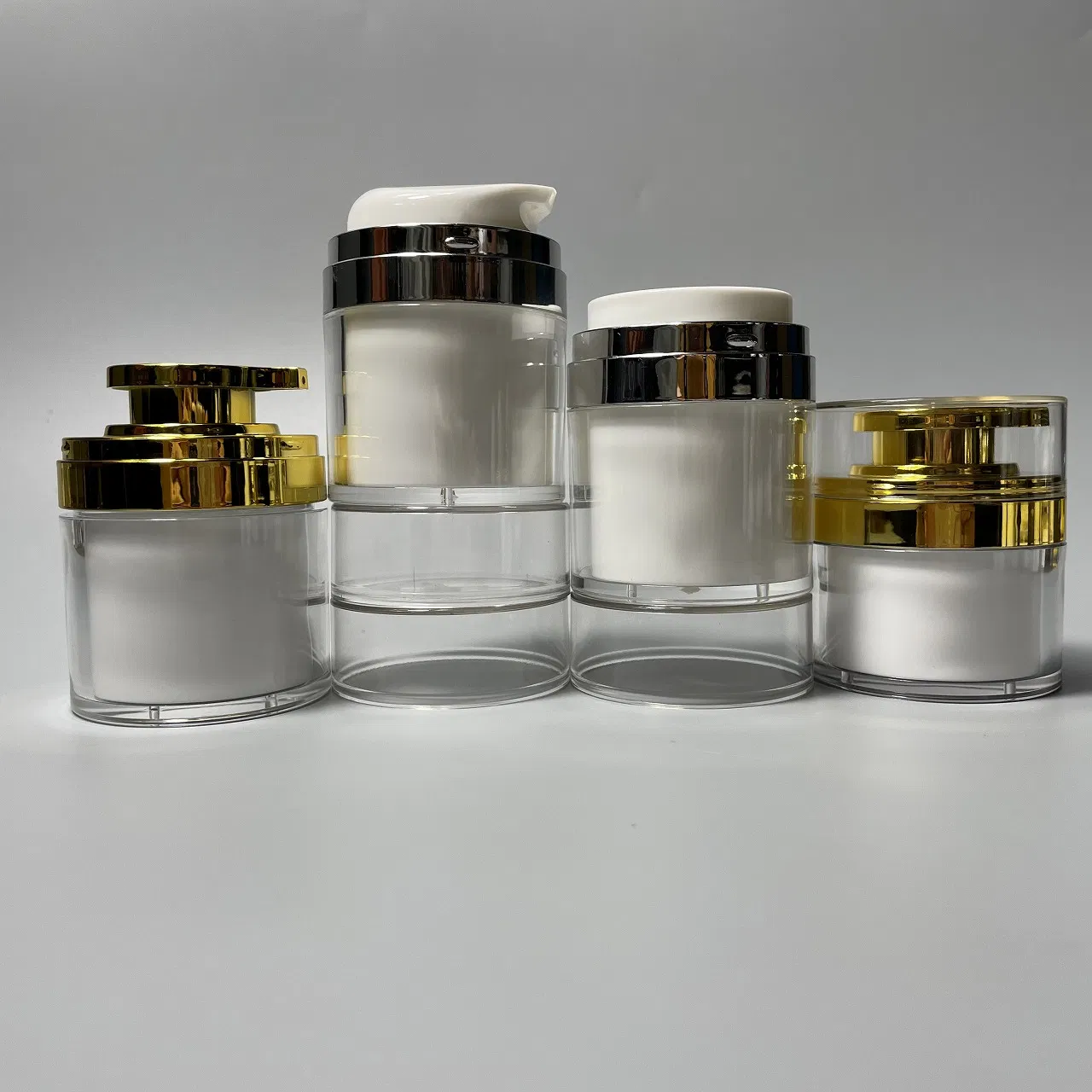 15g 30g 50g Golden Silver Shoulder Cosmetic Cream Acrylic Airless Pump Jar
