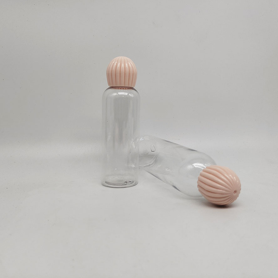 50ml 30ml Transparent Clear Custom Toner Lotion Pet Bottle Packaging Beauty Pink Cap