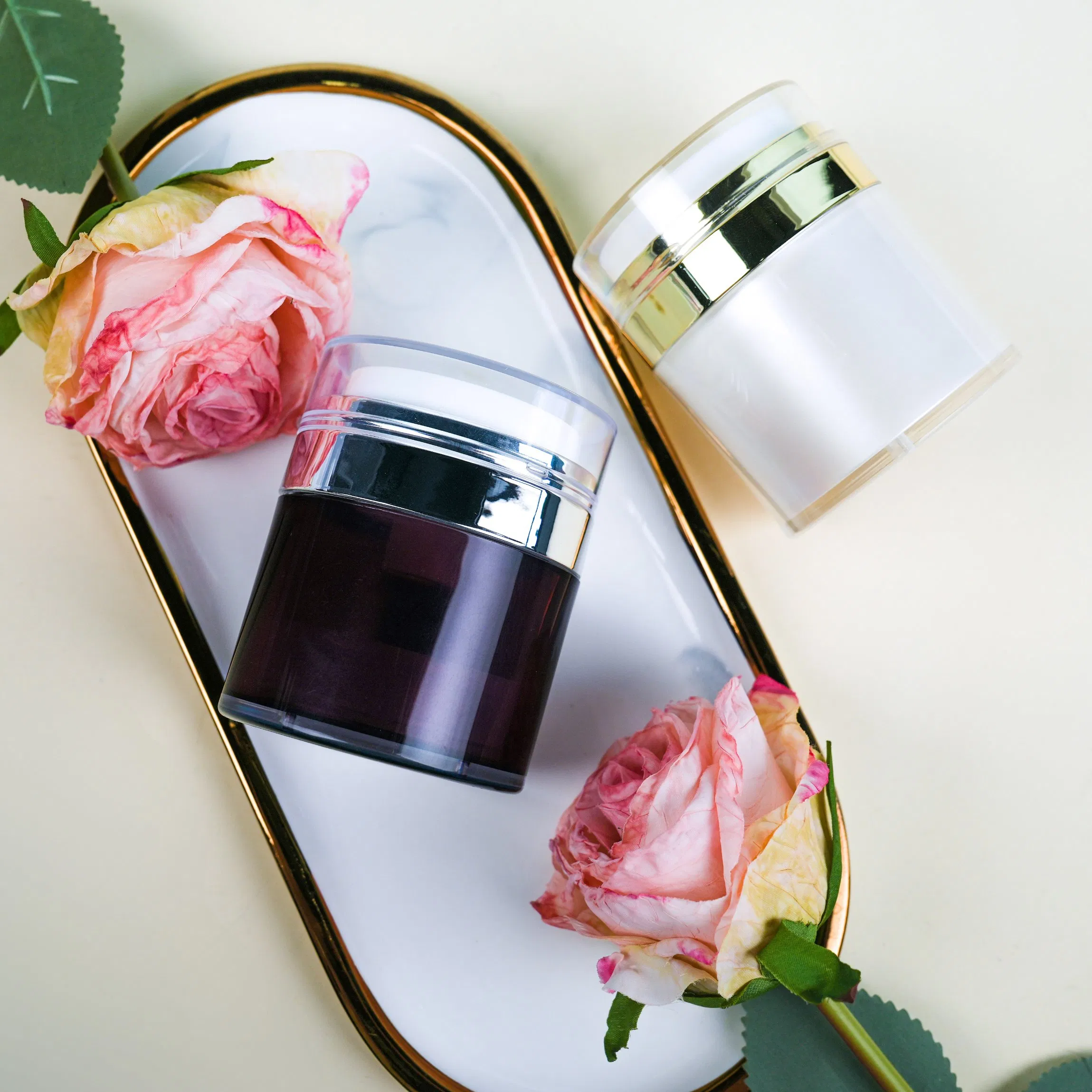 Popular Plastic Skincare Container Cream Airless Dispenser Pump Bottle Jar Eye Cream Jar