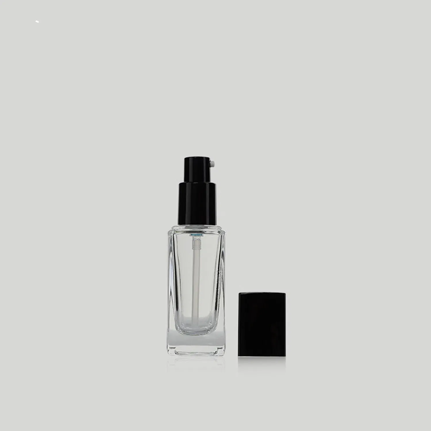 Empty Refillable Square Lotion Glass Foundation Bottle for Lotion Liquid Body Cream Cosmetic Travel Foundation Samples Vials