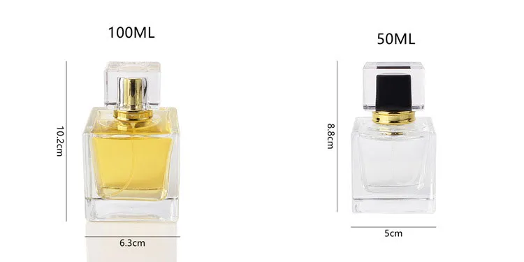 Luxury Clear Empty Square Atomizer Glass Perfume Bottle 2