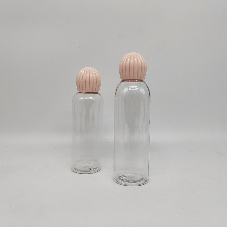 50ml 30ml Transparent Clear Custom Toner Lotion Pet Bottle Packaging Beauty Pink Cap