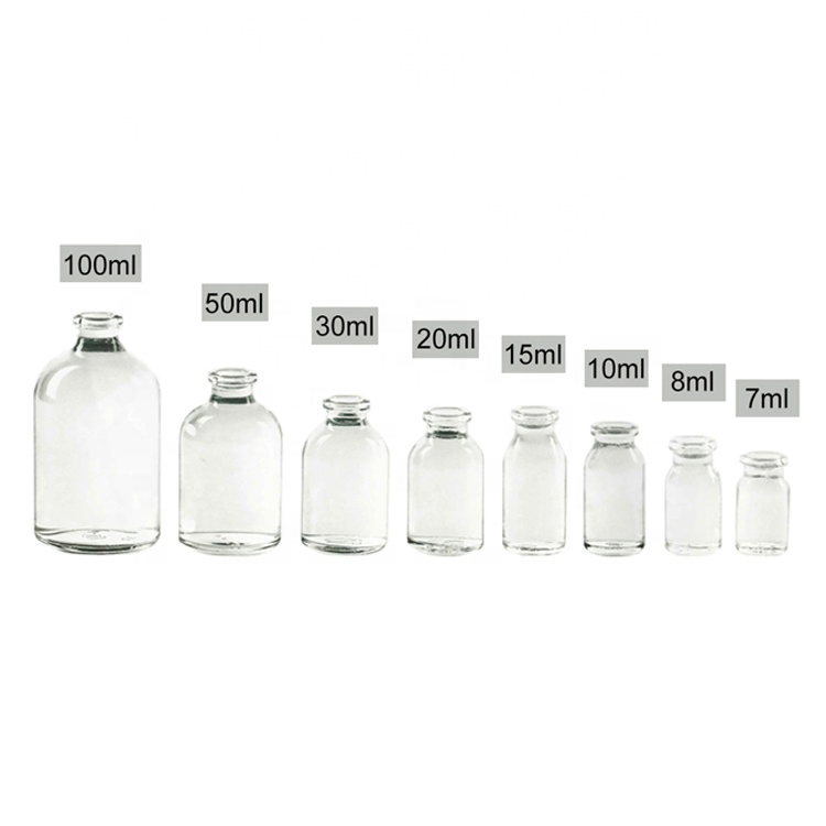 2ml 3ml 5ml 7ml 10ml 30ml 50ml 100ml Tubular or Moulded Glass Bottle Vial for Medical Injection or Cosmetic