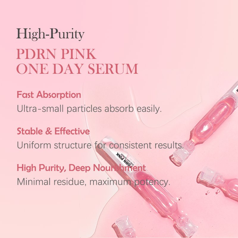 Pdrn Pink Single Use Serum Moisturizing Hydrating Niacinamide Collagen Peptides Korean Skincare One-Day Pdrn Pink Drop Ampoule
