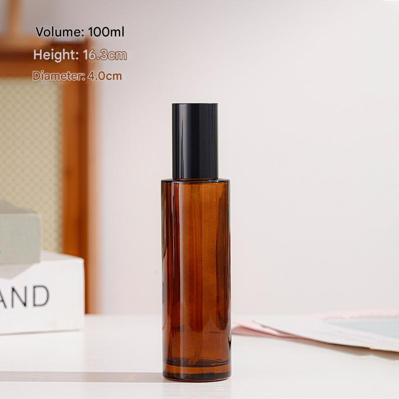 60ml 80ml 120ml Brown-Colored Spray-Painted Glass Pump Bottle Sponge Bottle for Cosmetics Small Sample Glass Bottles Empty Bottles