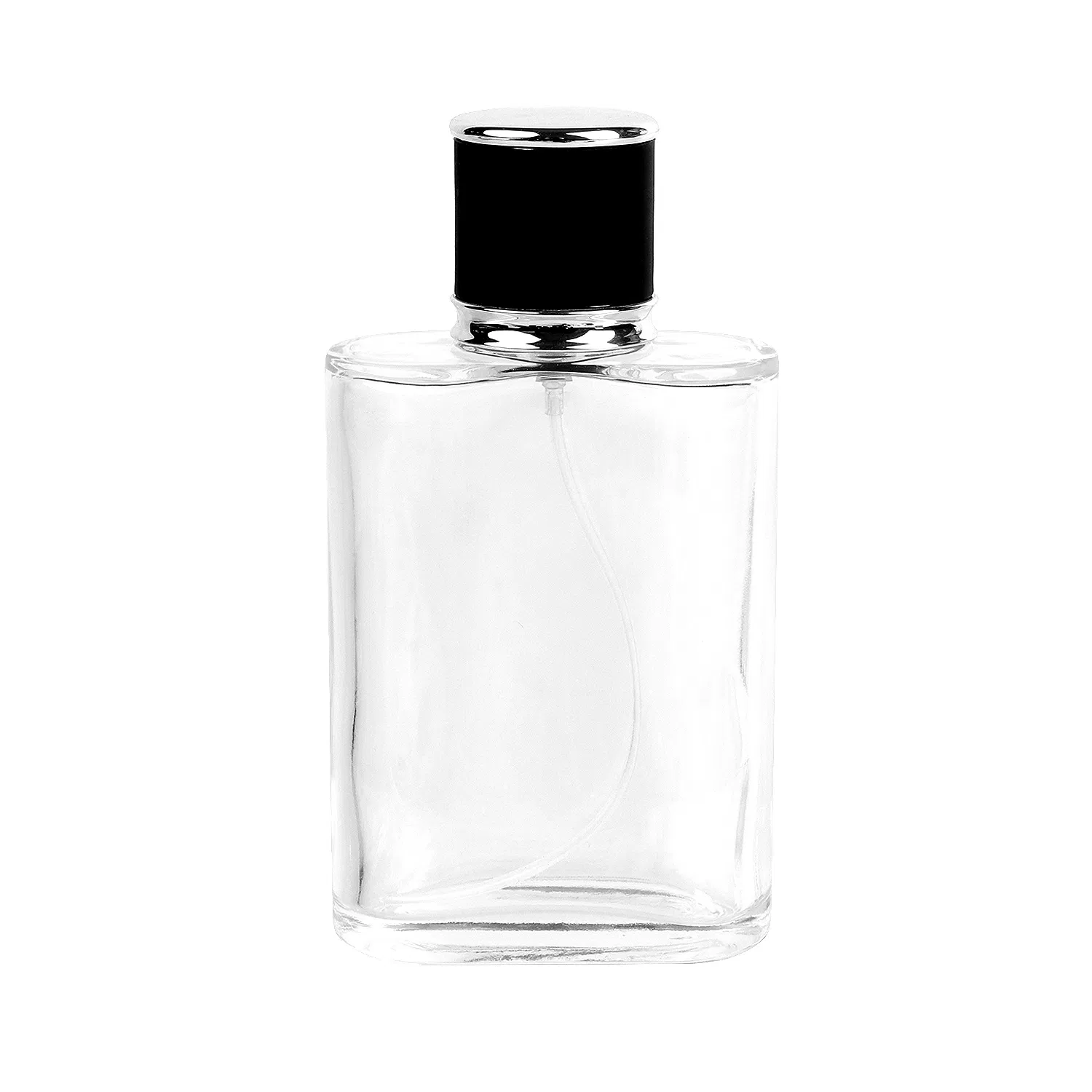 50ml 100ml Luxury Factory Wholesale Empty Black Rectangle Glass Perfume Bottle with Cap