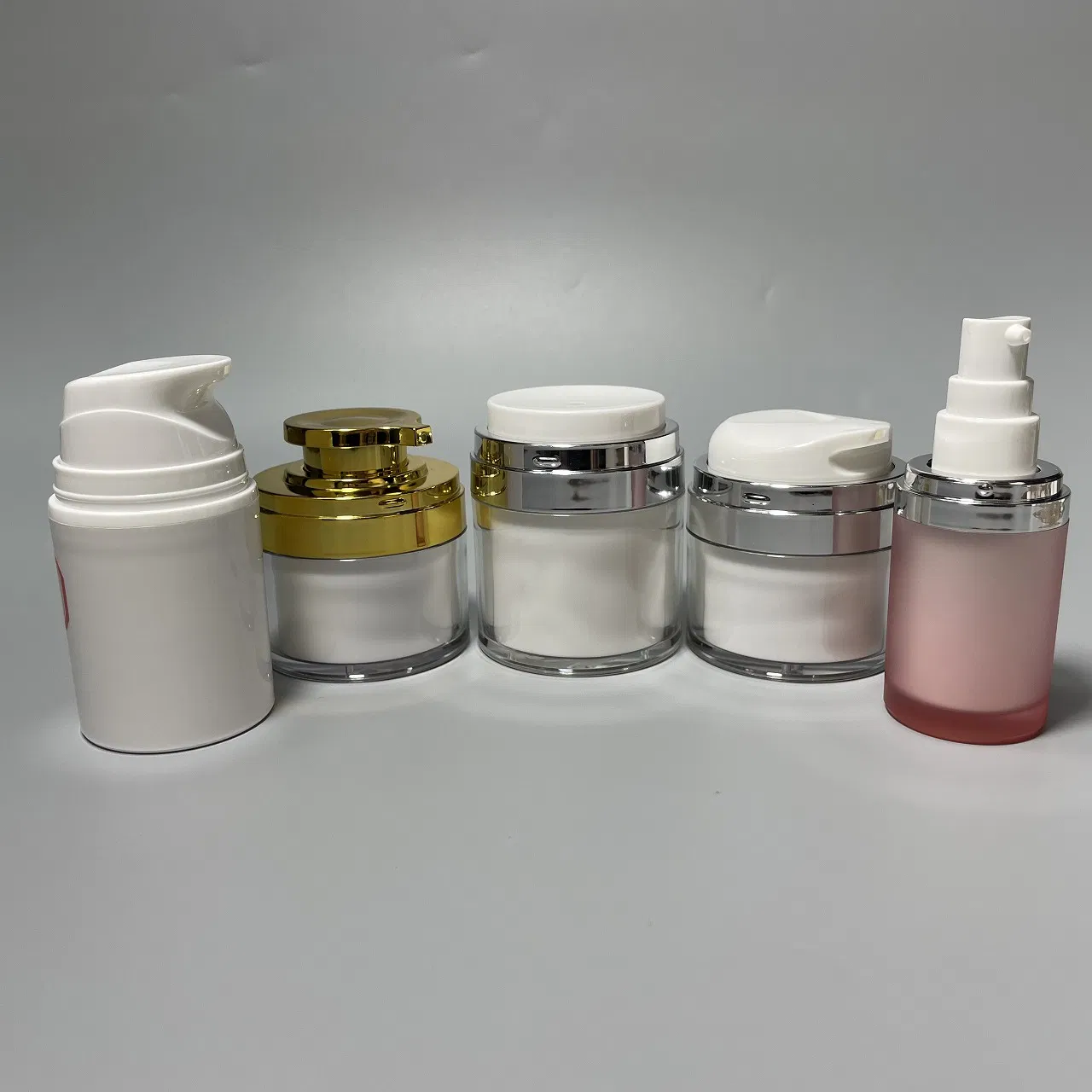 15g 30g 50g Golden Silver Shoulder Cosmetic Cream Acrylic Airless Pump Jar