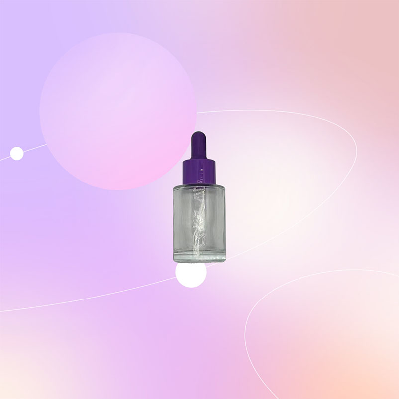 Glamorous Cosmetics 30ml Shiny Glass Essential Oil Dropper Vial with Vibrant Tips