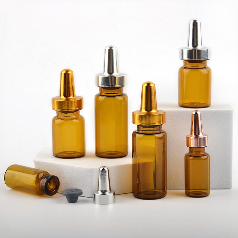 Wholesale Amber Clear Borosilicate Tubular Glass Vial Ampule Cosmetic Packaging Empty Bottle Skincare Freeze-Dried