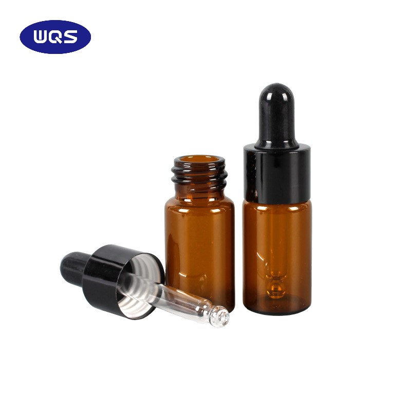 7ml Clear Screw Top Cosmetic Glass Bottles Vials with Cosmetic Dropper Pipette